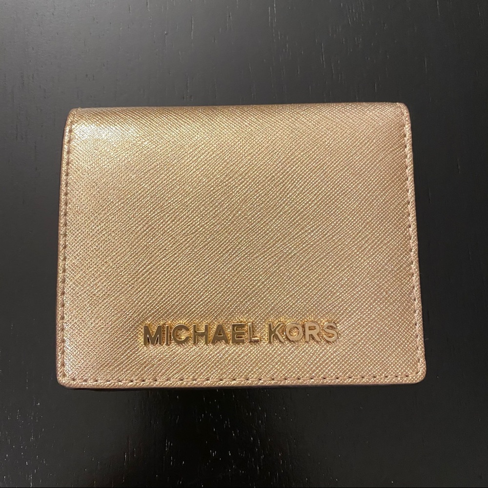 Michael Kors small wallet in gold metallic